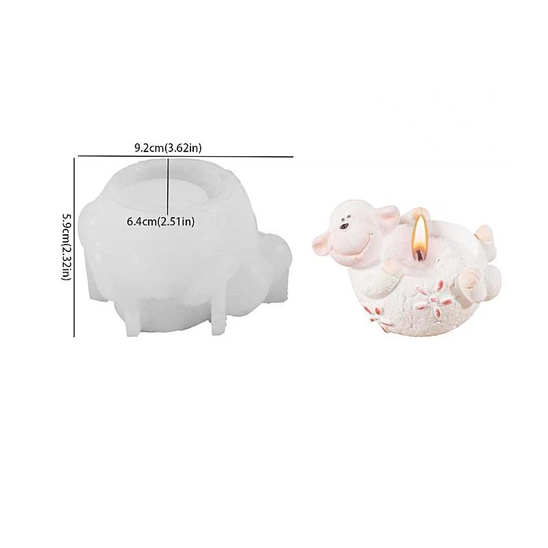 Sheep Flower Pot Candle Silicone Mold Diy Sheep Gypsum Resin Aromatherapy Candlestick Decor Handmade Cute Animal Creative Crafts