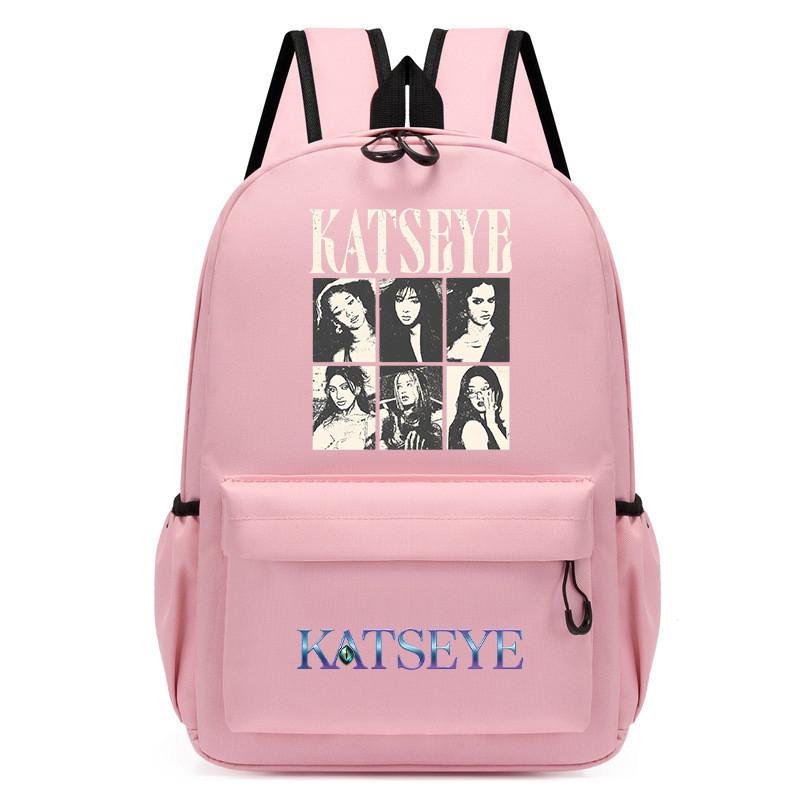 60123-4 KATSEYE Mochila Estampada Impermeable Escolar Para Niños