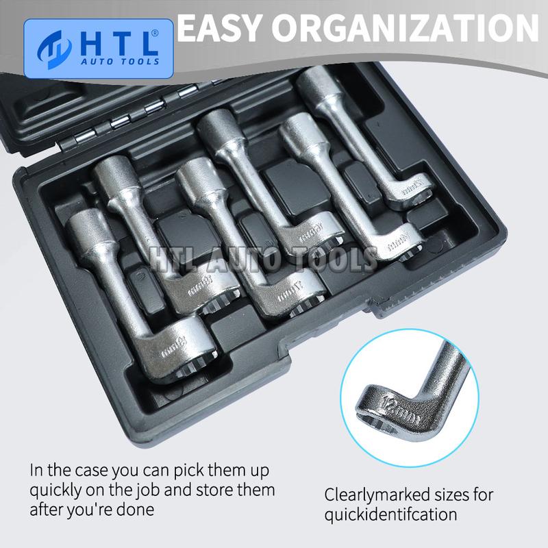 6pcs/set Diesel Fuel Injector Line Injection Socket Wrench Set Fuel Injection Pipe Socket Wrench for Car Repair