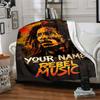 Bob Marley Customize Your Name Blanket Lightweight Personalized Blanket Soft & Cozy Suitable for Picnics Seaside Office Chair Home Decor All-Season Us