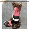 Pink Fur Collar Girls' Mid-Calf Snow Boots - Warm, Anti-Slip, Winter Protection