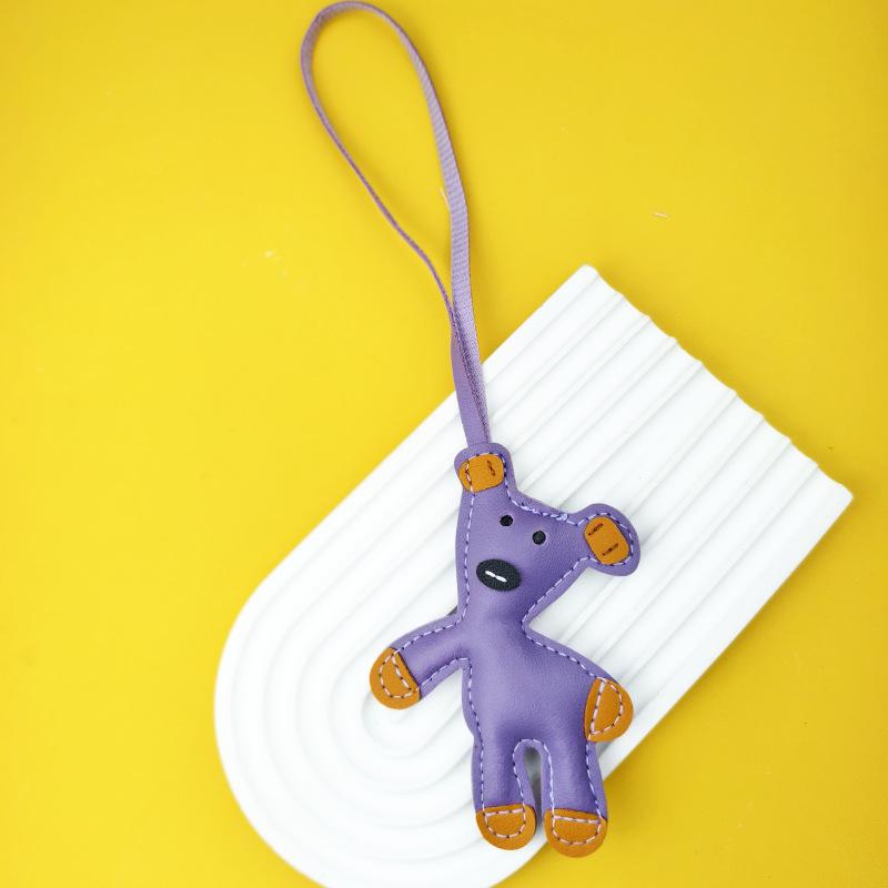 Spot Bean Bear Bag Pendant Leather Car Keychain Lanyard Bear Clothing Accessories