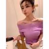 JK&JS 2025 Summer Off-Shoulder Knit Top