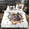 Dog Duvet Cover,French Bulldog Bedding Set French Bulldog Gifts,Soft Microfibre Reversible Quilt Cover And Pillowcases 50*75 Cm