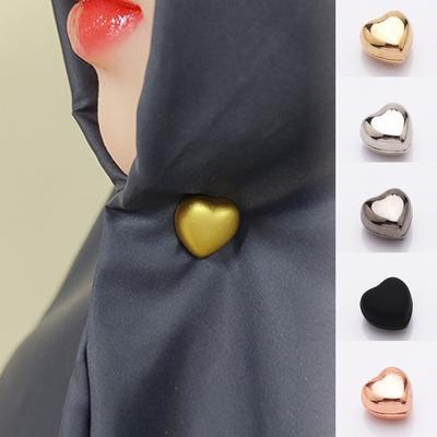 4 Stück Mehrfarbige Herzform Anstecknadeln Hijab Kopftuch Befestigungsknöpfe Schließe Schal Schnalle Sicherheit Muslimische Accessoires
