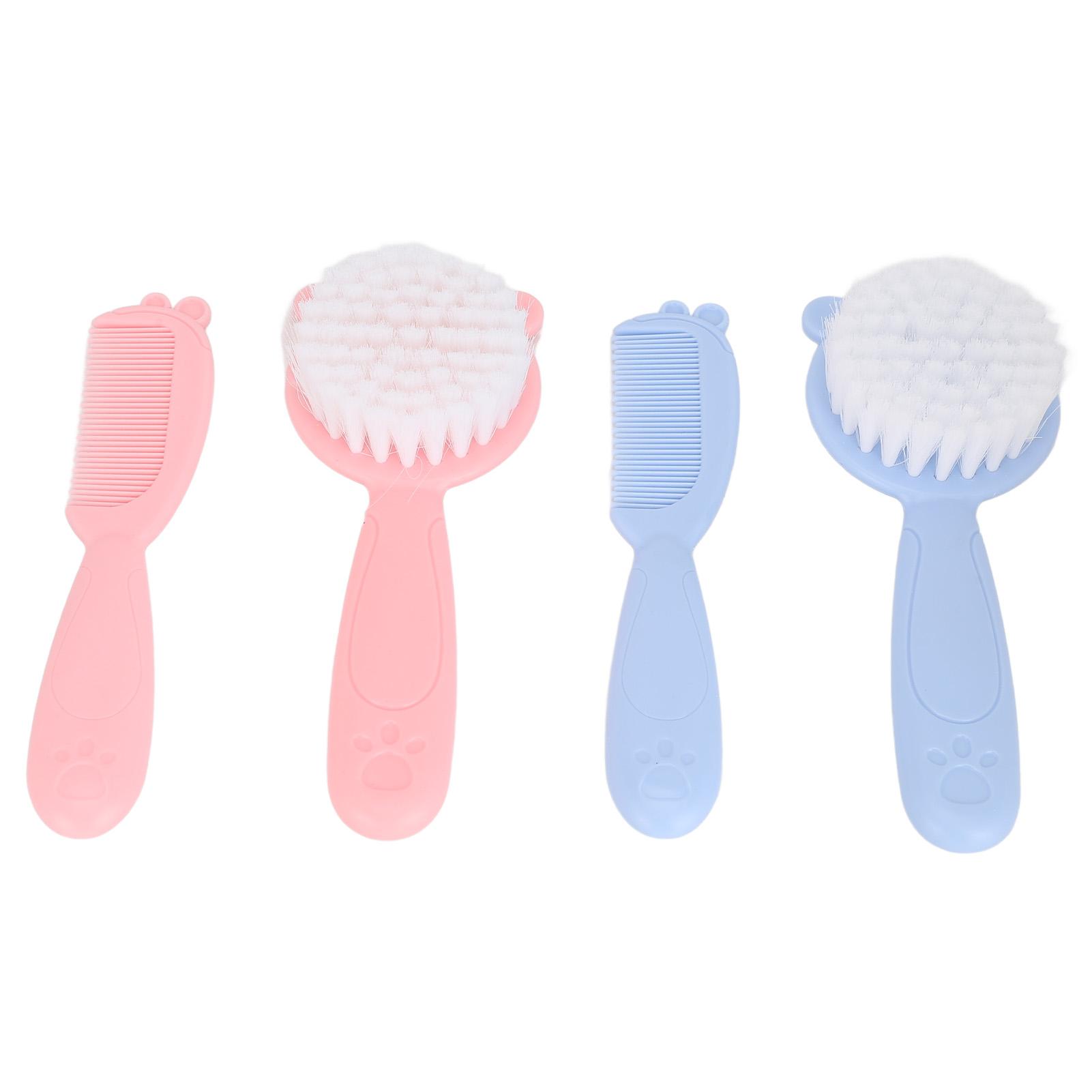 

Набір з 2 предметів: Дитяча щітка для волосся та гребінець. М яка нейлонова щетина. Зручна ручка. Багатофункціональна дитяча щітка для волосся з гребінцем