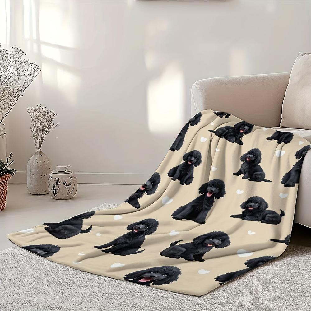 VIKAMA Dog Love Blanket Warm Cute Dog Lying in Bedroom Living Room Sofa Blanket Pet Theme Home Decoration Gift