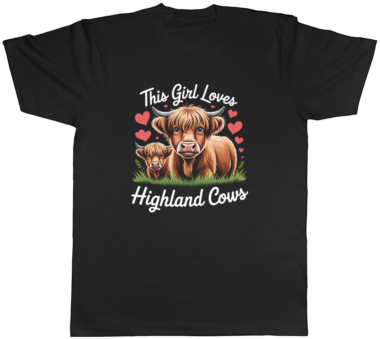 This Girl Loves Highland Cows Mens T-Shirt Tee Gift Top L