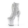Sexy Women Bright Patent Leather Low Boots High Heel 20cm Stiletto Round Toe Boots Pole Dancing Shoes