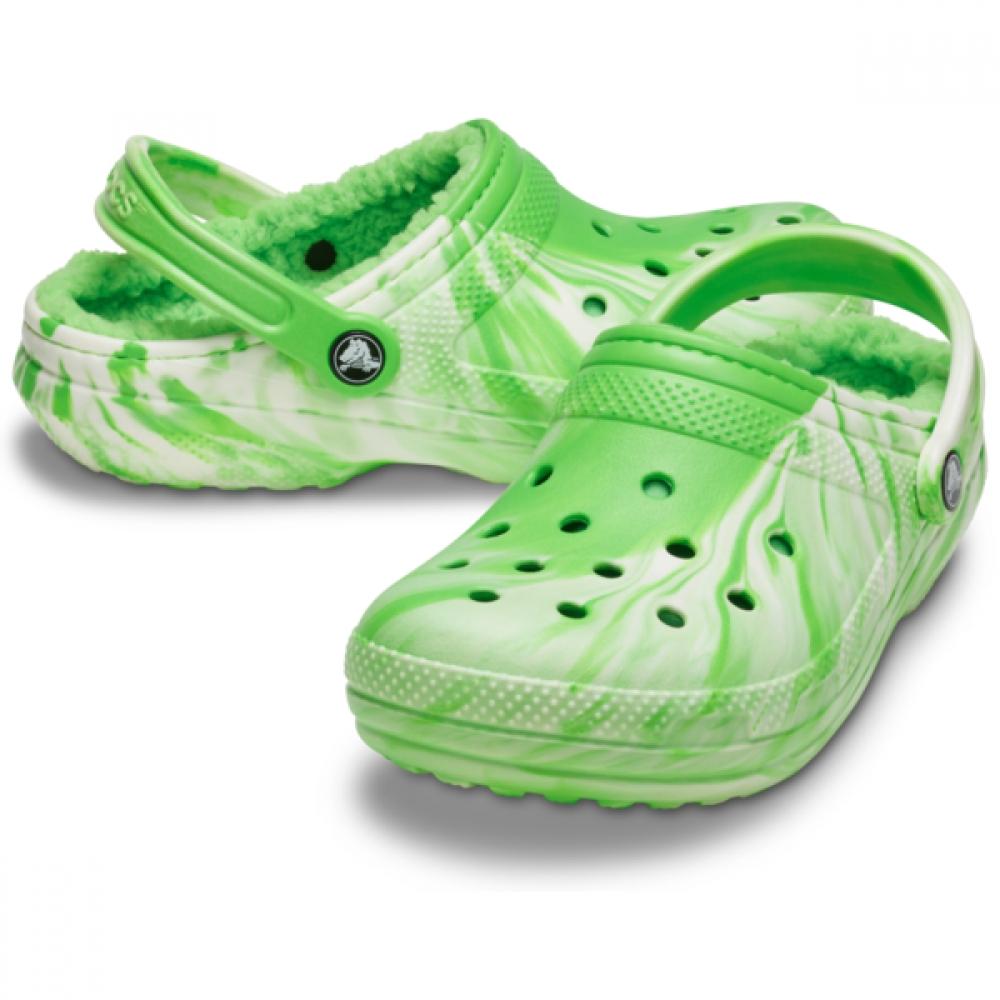 

Crocs Glow In The Dark Marble Classic lIned Clogs Green Slime 211051 3wa M4W6(230mm)