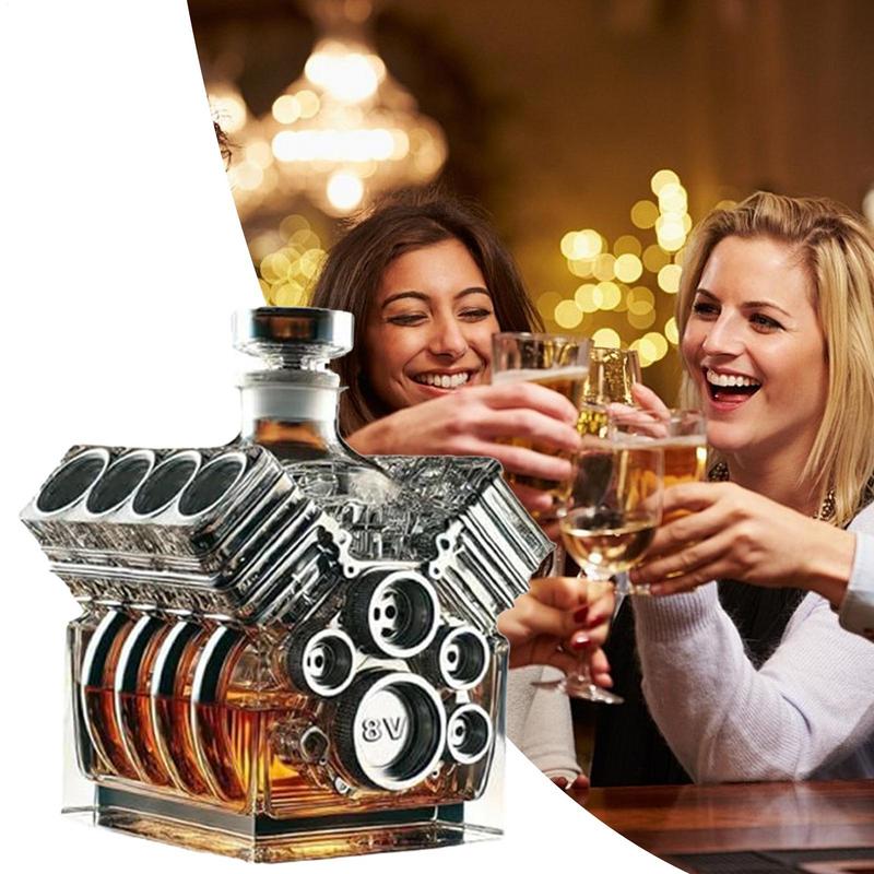V8 Wine Bottle Hiskey Decanter V8 Engines Shape Alcohol Decanter Wine Dispenser Table Wine Decoration Bar Accessories