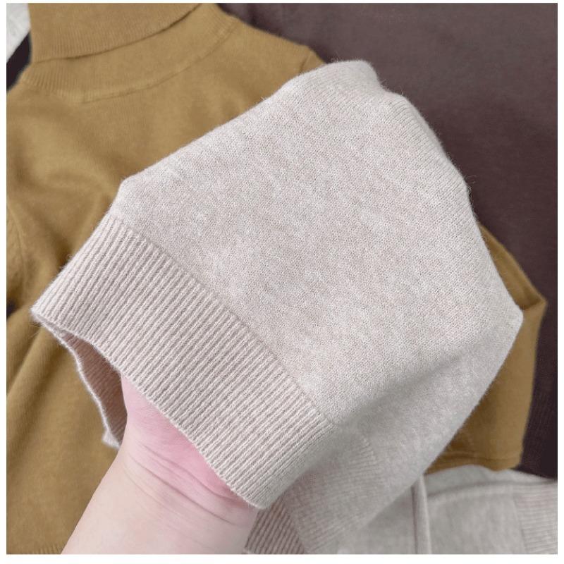 Autumn and Winter Children's High Collar Woolen Sweater Versatile Base Sweater Boys' and Girls' Knitted Sweater