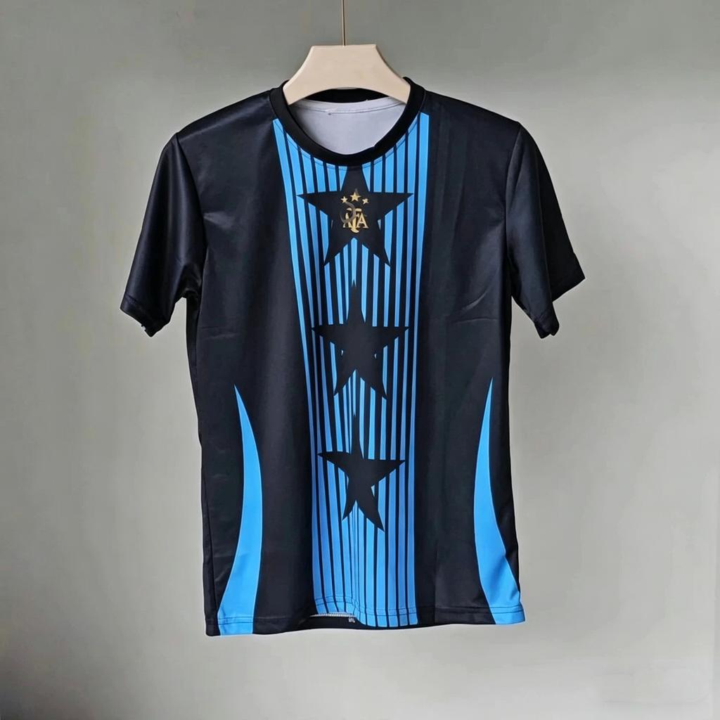 2026 Camiseta Deportiva de Manga Corta Transpirable de Secado Rápido Edición Conmemorativa Campeón Selección Nacional de Argentina para Adultos/Niños