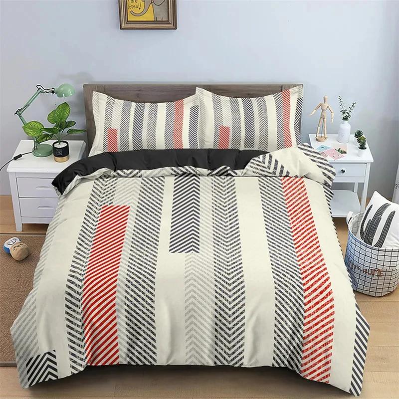 Nordic Geometric Duvet Cover Abstract Bedding Set Single King for Teen Adults Room Decor Microfiber Comforter Cover Pillowcases