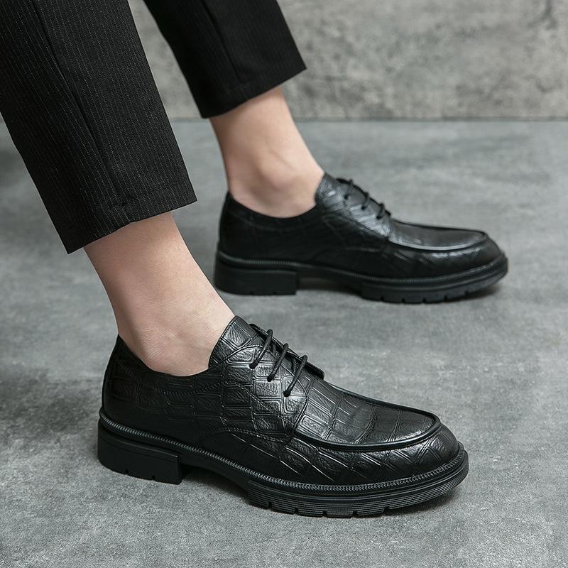 Men's shoes large size spring and autumn men's fashion business dress small leather shoes casual retro leather shoes men