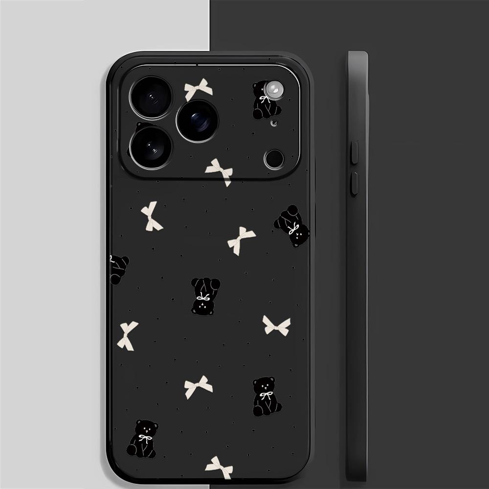 

Bear Bow Soft Tpu Case For Iphone 17 Air 12 16E 15 11 13 14 Plus 16 17 Pro Max 17E Cover Case Funda Bumber iphone 15 Pro чёрный