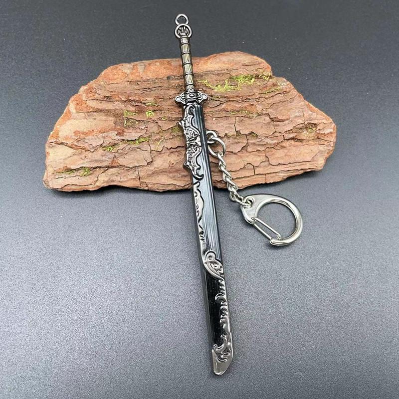 Katana Sword Pendant Keychain Mini cutlery Model with Sheath Toy Knife Metal Anime Key Ring Ornament Purse Charm Accessories