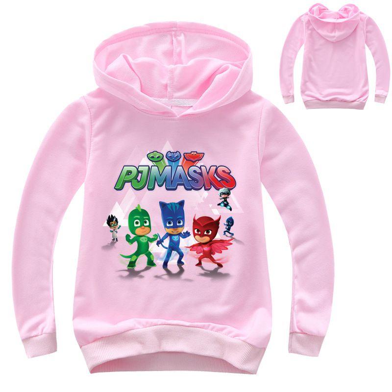 Felpa con Cappuccio a Manica Lunga da Bambino Pj Masks Supereroi Stile Elegante e Comfortevole