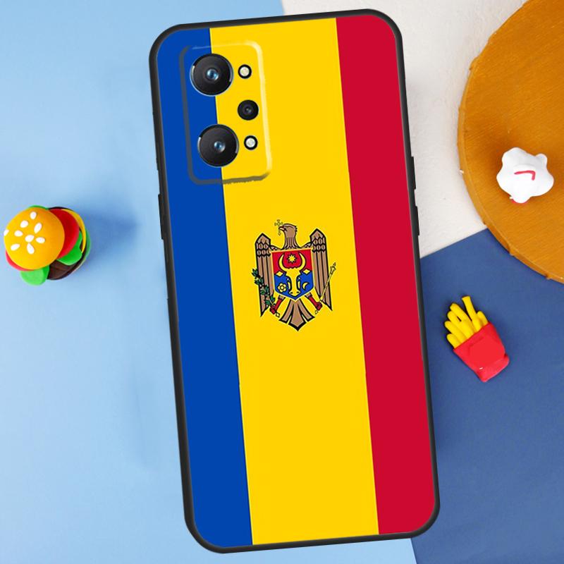 Moldova Flag For Realme C55 C67 C61 C75 C53 C51 C21Y C25S GT 6 6T 5 GT7 Pro 10 11 12 13 14 Pro Plus Case
