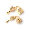 1 PC Lock & Key Heart Micro Pave Stainless Steel Charms 18K Gold Plated Lover Necklace Pendants DIY Jewelry Gift for Girlfriend