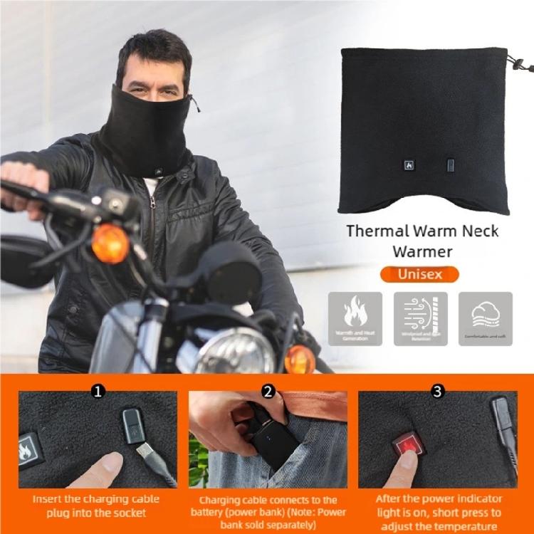 Electric Scarf 360 Degree Heating Technology Breathable Windproofs Fabric Fleece Lining for Expeditions Daily Use