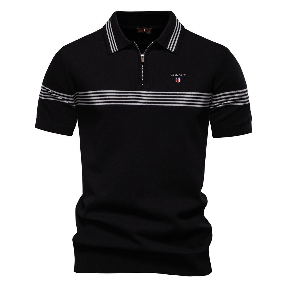 Gant 2025 Summer Embroidered New Polo Shirt Fashion Striped Men's Business Short Sleeved Top