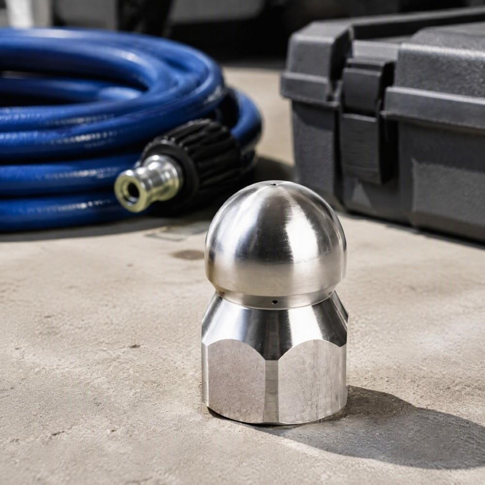 Stainless Steel High Pressure Washer Nozzle 3/8 Inch Drain Cleaning Nozzle  Textile Industry