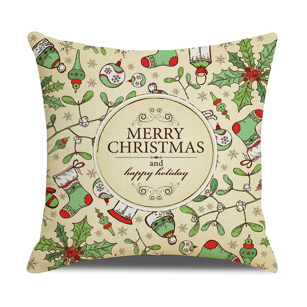 

Рождественская наволочка Гостиная Диван Льняная наволочка Спальня Прикроватная подушка Комбинационный набор 45 * 45Cm (without pillow core)