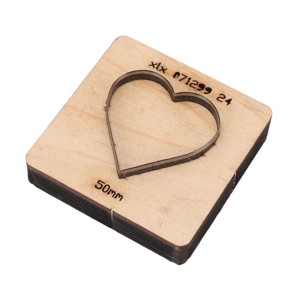 Heart Shape Leather Cutting Die High Carbon Steel Leather Punching Die with Thick Wooden Base for