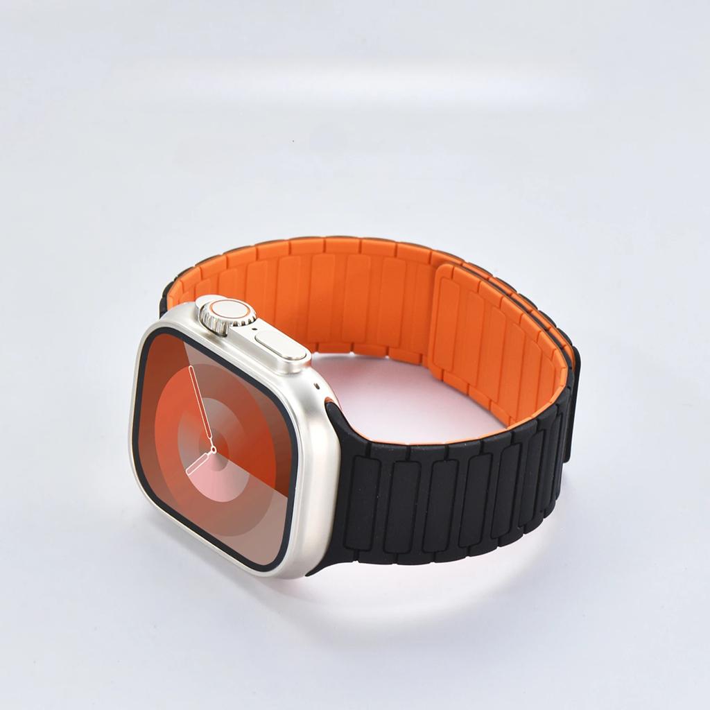 Magnetic Sports Band for Apple Watch Ultra 2 49mm 46mm 45mm 44mm 42mm 38 40 41mm Silicone Strap for IWatch Series 10 9 8 7 6 5 4