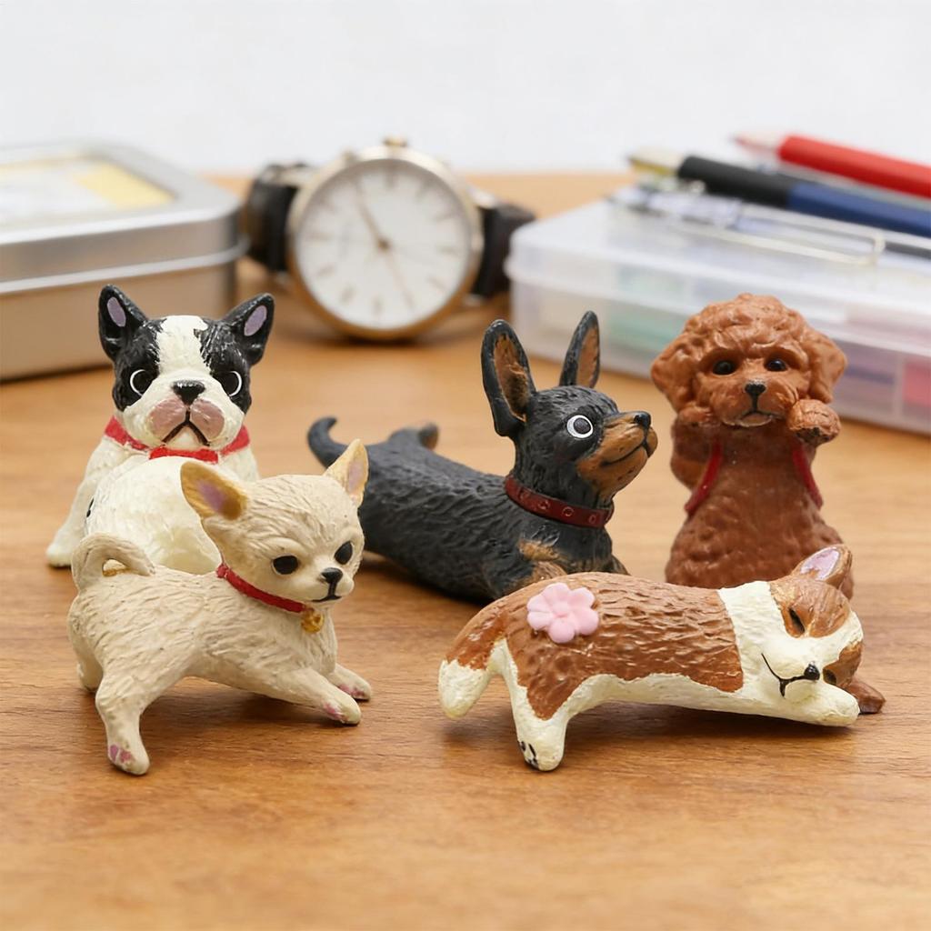 5pcs Dogs Fingurine Computer Monitor Decors Mini Dog Screen Decorations Personality Car Accessories Mascots Crafts