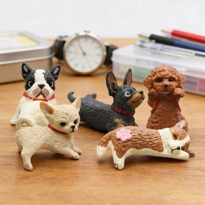 5 Stück Hunde-Figuren Computer-Monitor-Dekorationen Mini-Hunde-Bildschirmdekorationen Persönlichkeits-Autozubehör Maskottchen Handwerk
