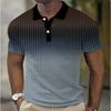 Pánské polo tričko s krátkým rukávem 3D digitální tisk Business Casual knoflíkové polo tričko