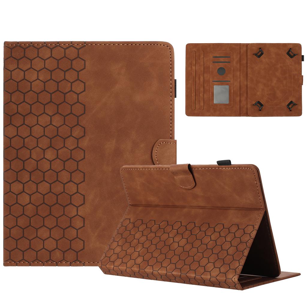 Funda Universal para Tablet de 10 Pulgadas Funda para Tablet de Cuero Estampado de Panal con Ranura para Tarjeta