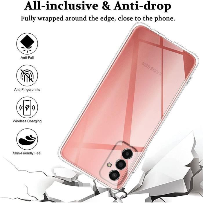 Coque pour Samsung M13 + 2 Verres Trempés. Coque Protection Renforcée Silicone Transparent