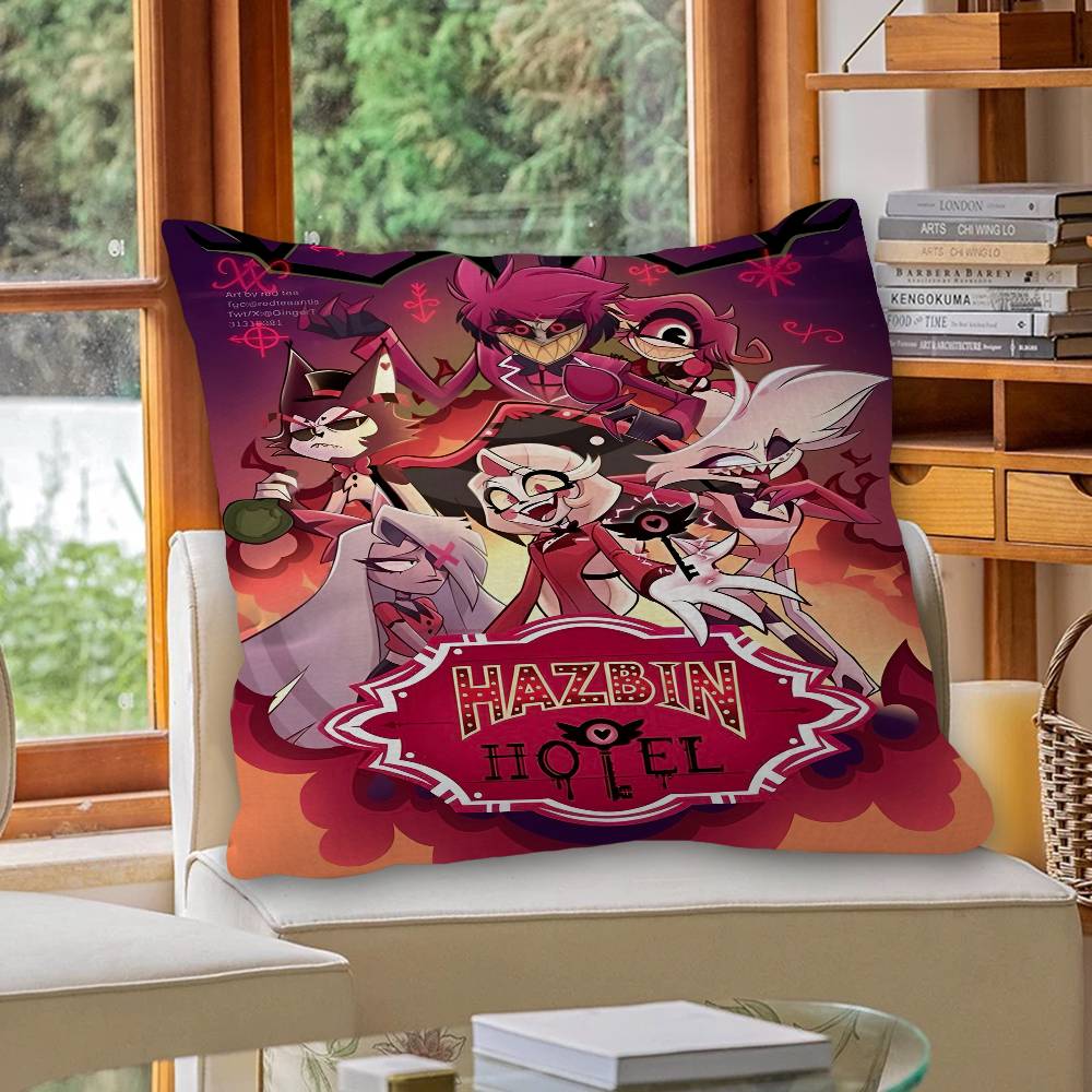 H-Hazbin Cartoon H-Hotel Pillow Gift Home Office Decoration Bedroom Sofa Car Cushion Cover case 45x45
