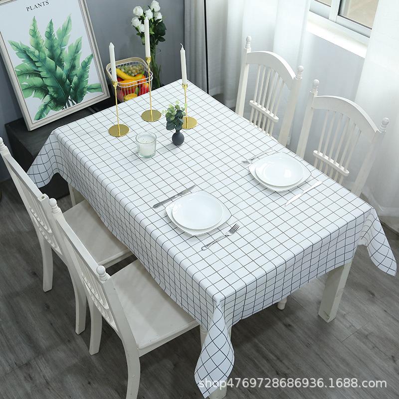 Tablecloth Waterproof And Oil-Proof Leave-In Nordic Rectangular Dining Table Cloth Coffee Table Tablecloth Pvc Student Desk Mat