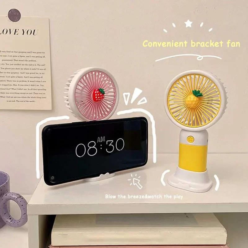 Fruit Detachable Dock USB Charging Handheld Desktop Fan Cute Mini Portable Fan Office Learning Outdoor  Gift Hand fan foldable