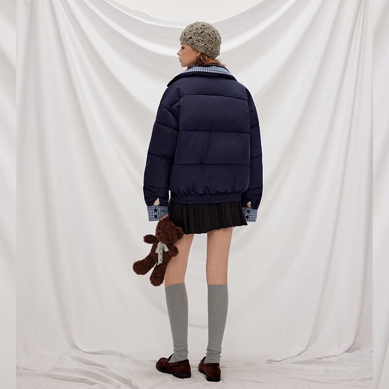 unifree Faux Two-Piece Collegiate Puffer Jacket