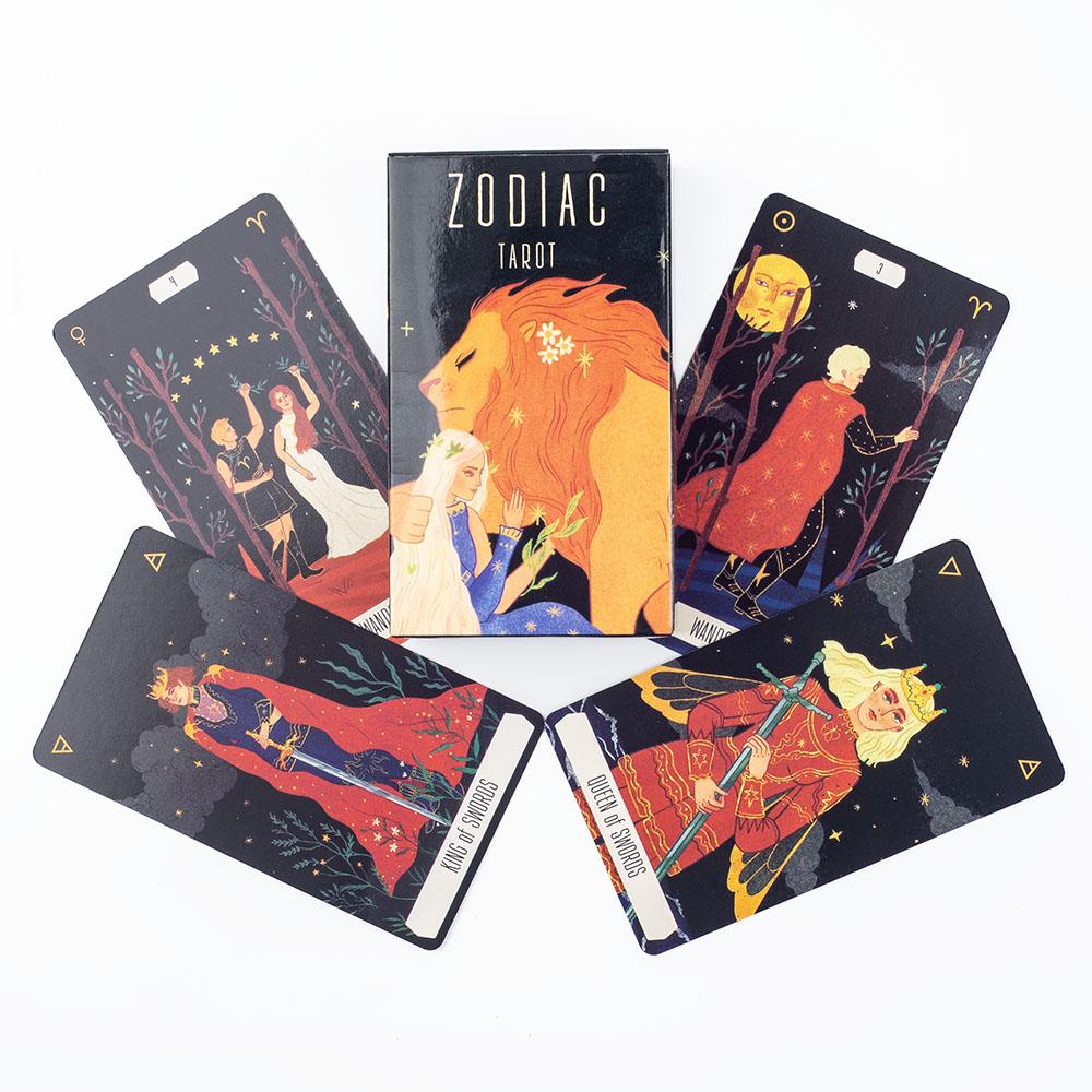 Zodiac Tarot 78-Card Deck Divinatory Path Under the Stars Engaging Board Playing Game for Family Gathering