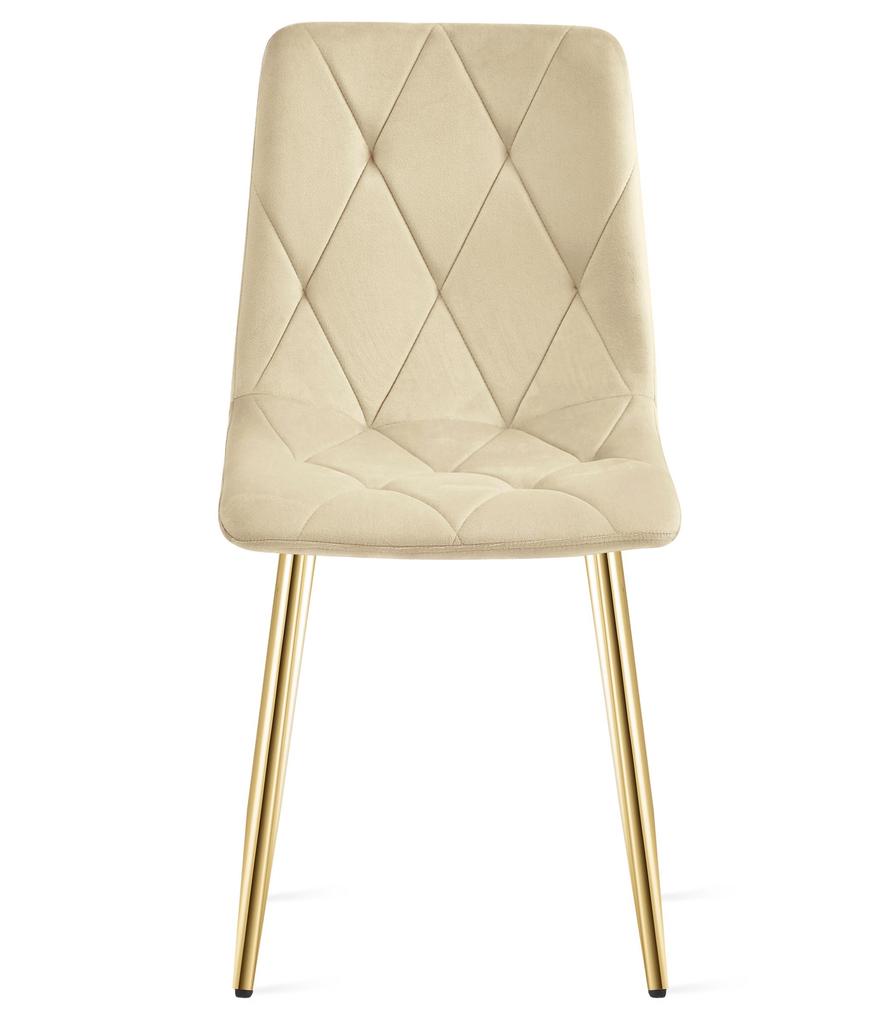 LIBRA Chair - Light Beige Velvet / Gold Legs X 2