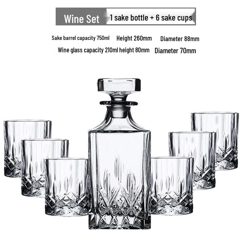 Набор графин для виски и стаканы в европейском стиле 1 Decanter + 6 Glasses
