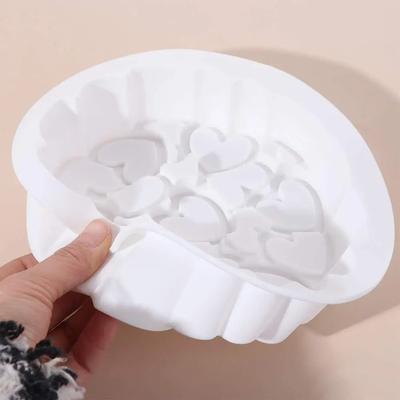 Bakeware Accessories 6 Inches Heart Silicone Molds Easy To Demold White Pastry Baking Pan Not Fading Round Cake Mould Kitchen