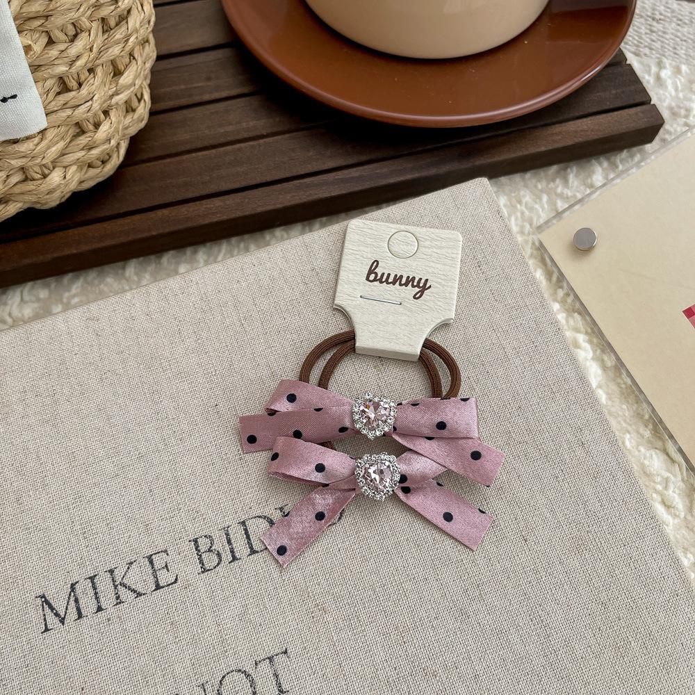 

Pink Velvet Rhinestone Bow Girl Hair Clip Lovely Versatile Hair Accessories Bangs Side Clip Simple Fresh Teen Hair Ornaments