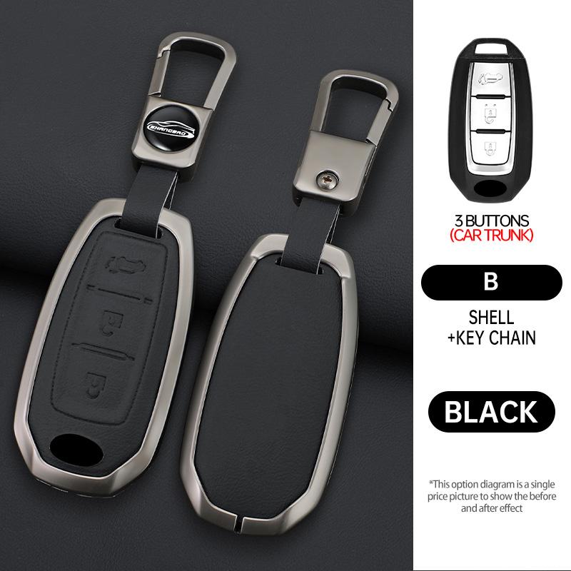 

For Infiniti Q50 Q60 Qx50 Qx55 Qx60 Q70L Zinc Alloy Leather Car Full Key Case Cover Smart Remote Keychain Accessories