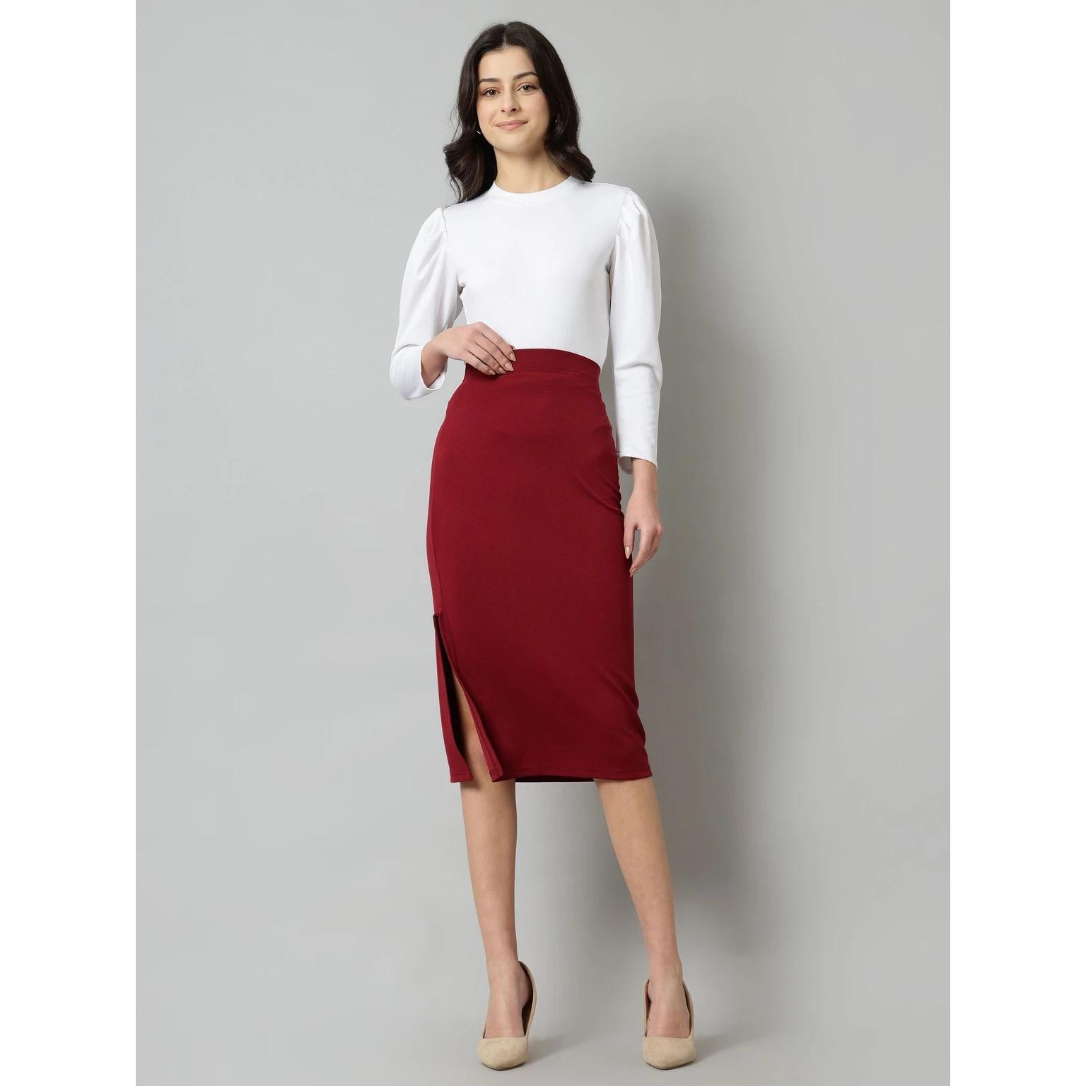 Bollywood Party Wear Midi Skirt Indian Women Designer Ethnic Pencil Skirt Dress S
