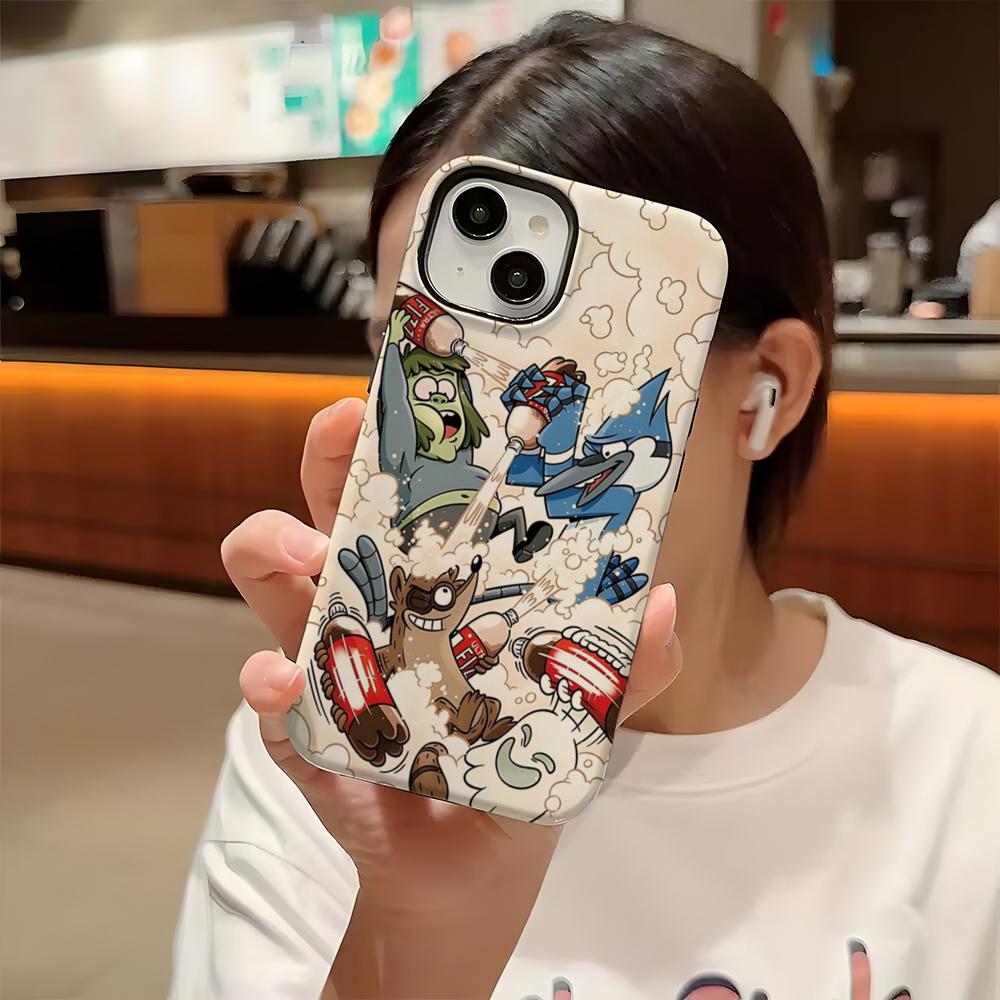 

Cartoon Regulars Show Phone Case For Iphone 16 Pro Max 15 13 14 12 11 14 Pro Max 15 Pro Max Two-in-one Cover iPhone14Pro