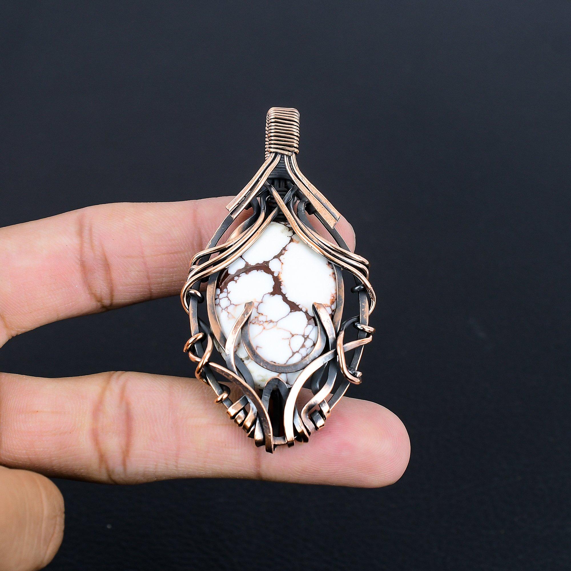 

Wild Horse Pendant Gemstone Jewelry, 999 Copper Wire Wrapped Handmade Pendant, Latest Design Jewelry 2.55 Inches
