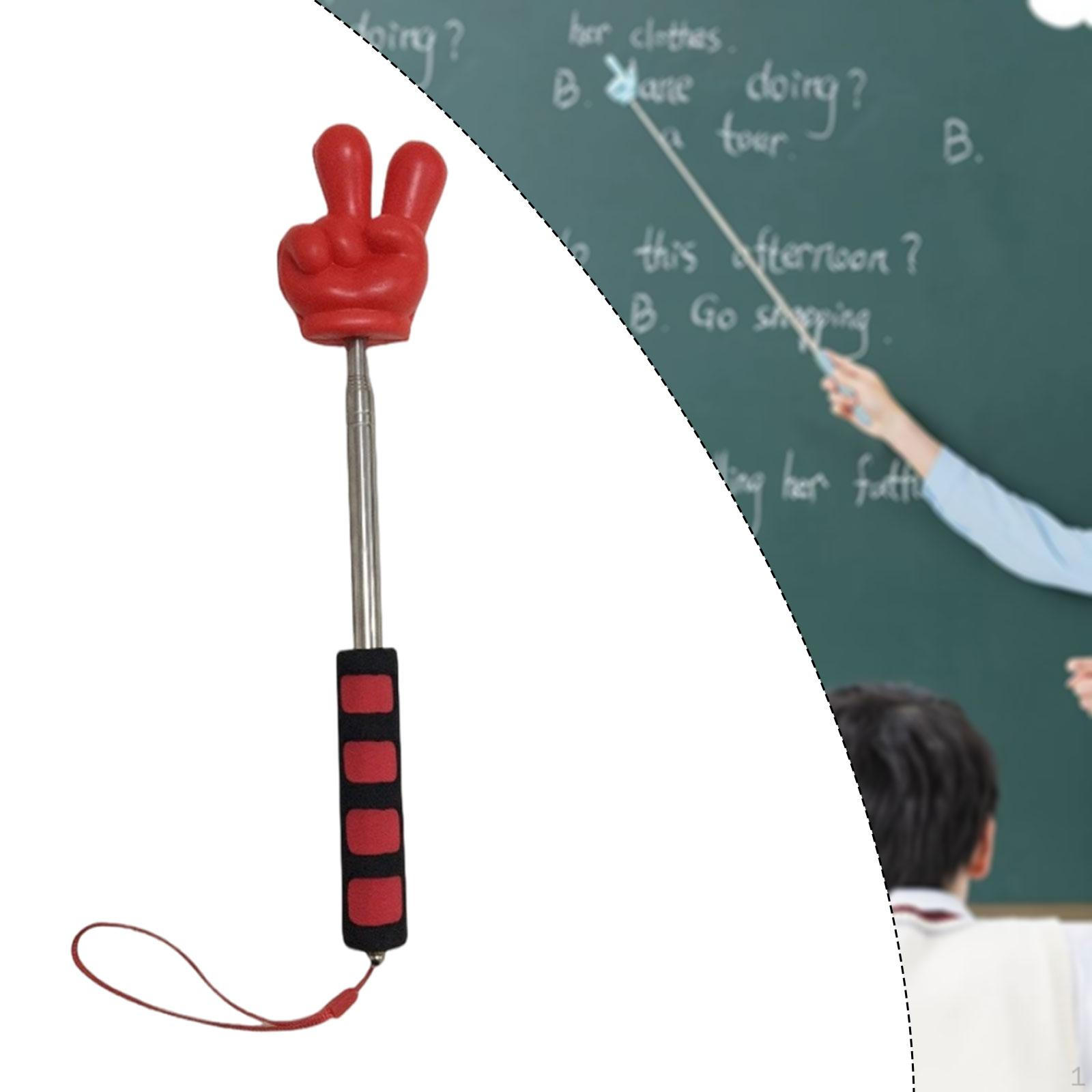 

Telescopic Teacher Pointer Mini Hand Teaching Pointers Extendable for Presentation Red Victory Gesture