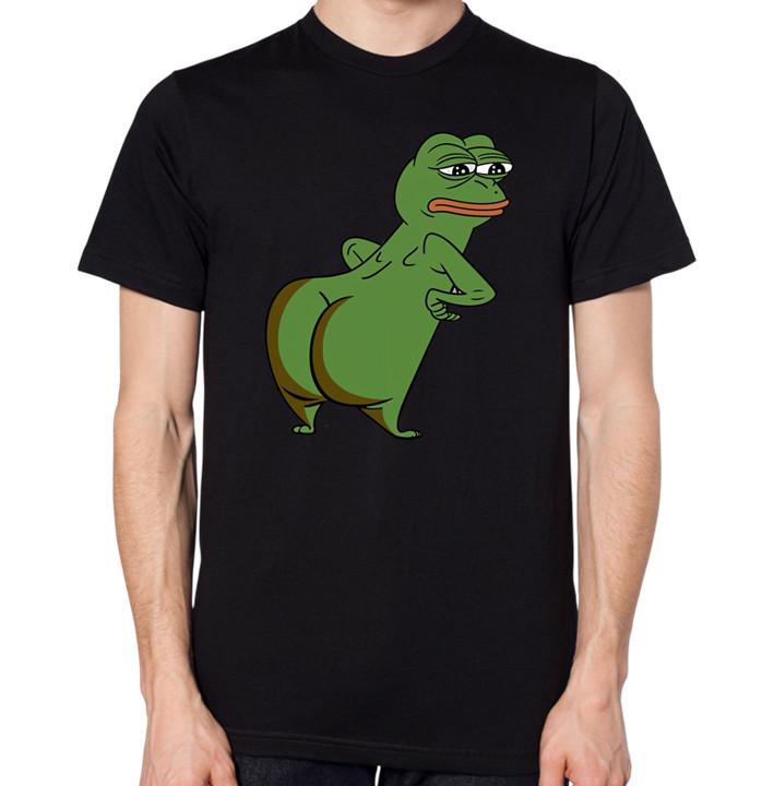 Funny Pepe Frog Ass Booty Big Bum LOL T-Shirt Cute Top XL
